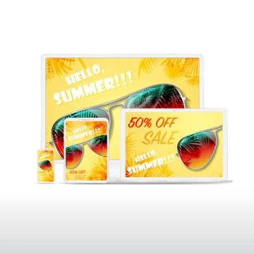 White digital gadgets Stock Illustration