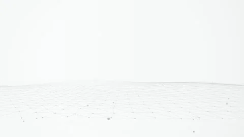 A white digital grid with circular nodes undulates in a wave-like pattern Stock Footage 340678290