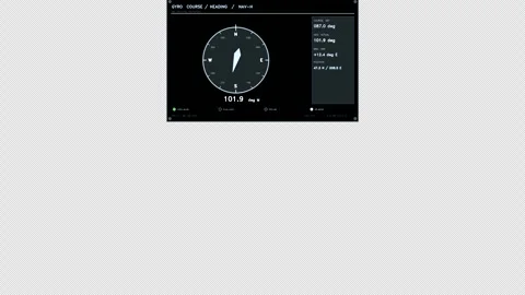 White Digital Gyroscope Navigation Compass HUD Element Stock Footage 334781161