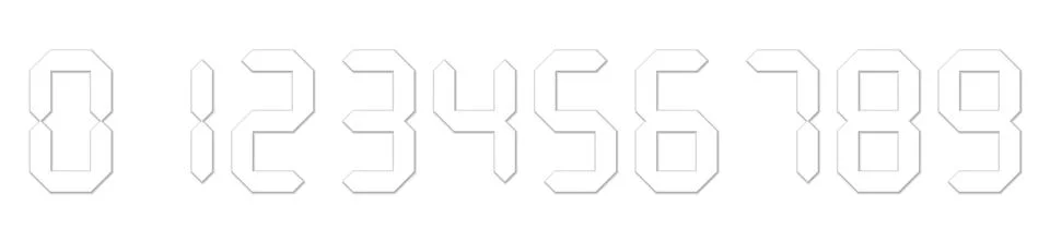 White digital numbers イラスト素材