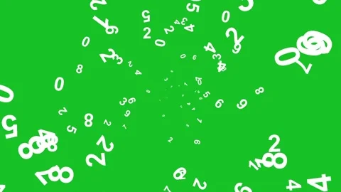 White digital numbers motion graphics with green screen background Stock Footage 332419307