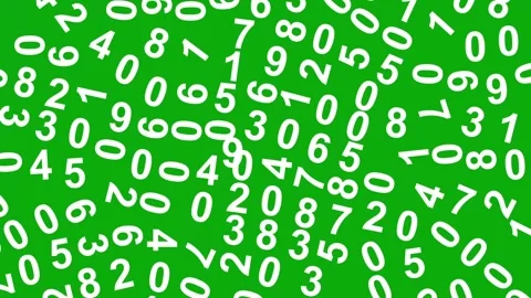 White digital numbers motion graphics with green screen background Stock Footage 336095093