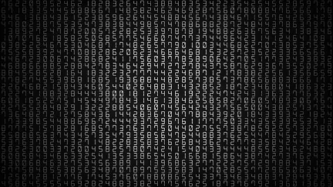 White Digital Numbers Random Changing Grid Loop 4k Black Background Stock Footage 346447238