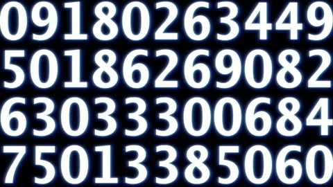 White Digital Numerals Processing Видео 334002327