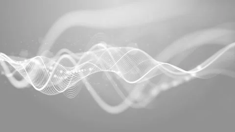 White Digital Particles Wave, Dots, and Lines Connected Slow Wavy, Digital Video stock 260685408