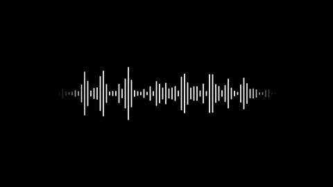 White digital sound wave visualizer on black background. 4K Stock Footage 340514721