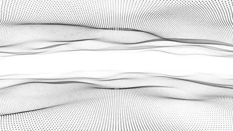 White digital space background. Black white particle wave landscape. Abstra.. Vídeos de archivo 335646604