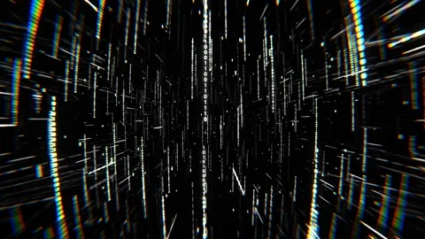 White Digital Space Neon Code Elements Background VJ Loop in 4K Stock Footage 312803300