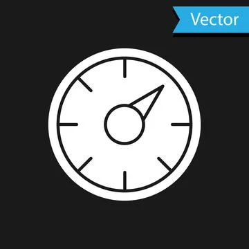 White Digital speed meter concept with 5G icon isolated on black background Stock Illustration