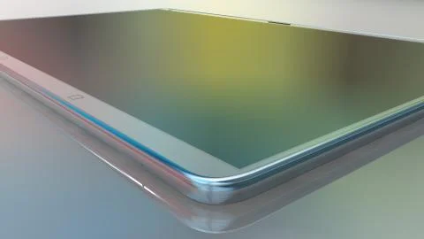 White digital tablet on a grey background Stock Illustration