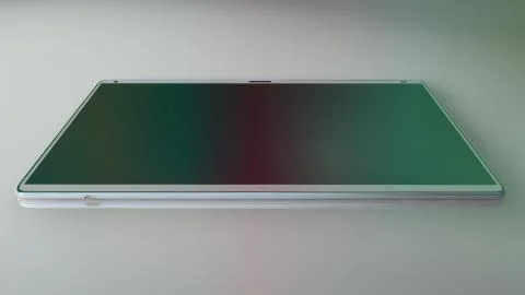 White digital tablet on a grey background Stock Illustration