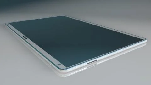 White digital tablet on a grey background Stock Illustration