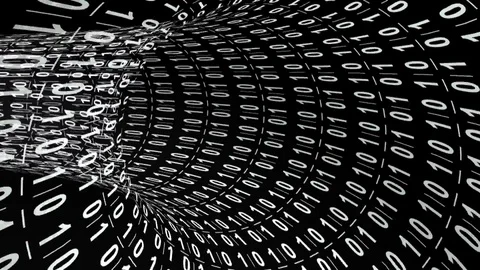 White digital tunnel Stock Footage 105304614