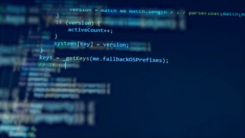 White digits move on a screen, creating a code. Stock Footage 113150762