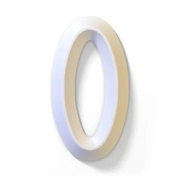 White dimensional font number 0 ZERO 3D Illustrazione stock