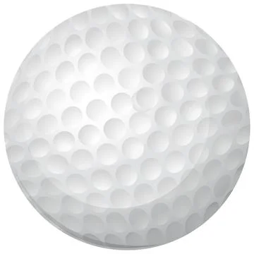 White Dimpled Golf Ball Vector Illustration on White Background Stock Illustration