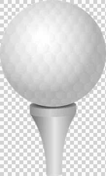 A white dimpled sphere sits on a tee, ready for the next golf game in the s.. Stock Illustration