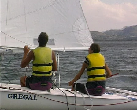 White dinghy  Stock Footage 150412