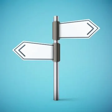 White direction road sign Illustrazione stock