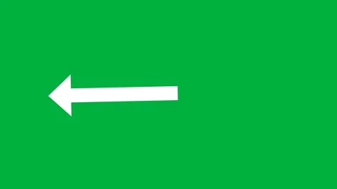 White directional arrow animation on solid green screen background for motion gr Stock Footage 346009984