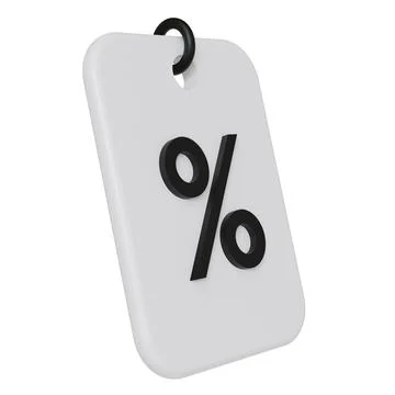 White Discount Coupon. 3D rendering. Isolated on white background Stock Illustration