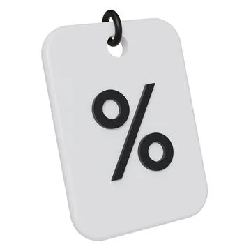 White Discount Coupon. 3D rendering. Isolated on white background Stock Illustration