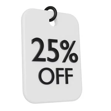 White Discount Coupon. 3D rendering. Isolated on white background Stock Illustration