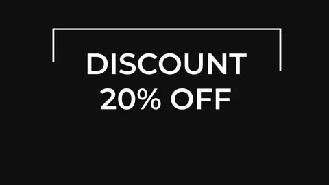 White discount offer 20 with various frame and line animations appears on a Stock Footage 308664993