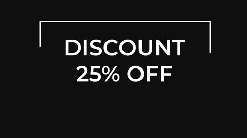 White discount offer 25 with various frame and line animations appears on a Stock Footage 308664830