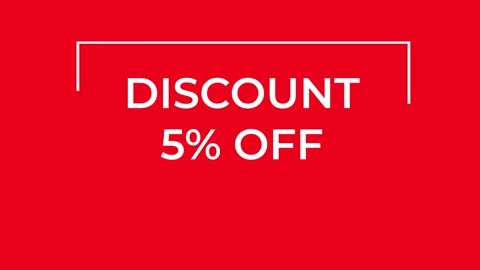 White discount offer 5 with various frame and line animations appears on a Stock Footage 308665003