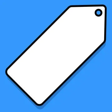 White discount tag on a blue background. Flat vector illustration イラスト素材