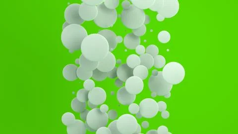 White discs of random size on green background Stock Illustration