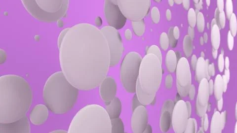 White discs of random size on purple background Stock Illustration