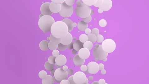 White discs of random size on purple background Stock Illustration