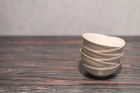 White dish on a dark background Foto stock