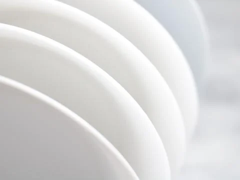 White dishes Stock Photos