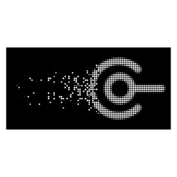 White Disintegrating Dotted Halftone Wire Connection Icon Stock Illustration