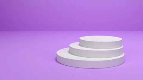 White disks lying on top of each other eccentrically in the form of a stairca Stock Illustration