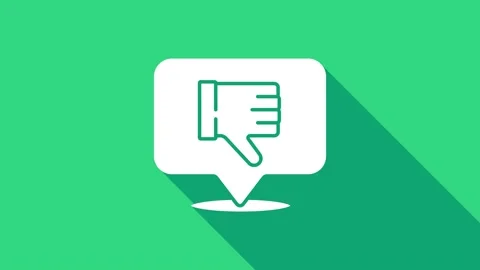White Dislike in speech bubble icon isolated on green background. 4K Video Stock Footage 146976652