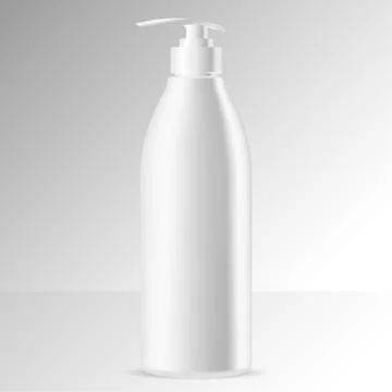 White dispenser bottle. Pump can cream, shampoo Stock Illustration