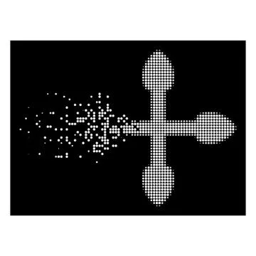 White Dispersed Dot Halftone Arrows Icon Stock Illustration