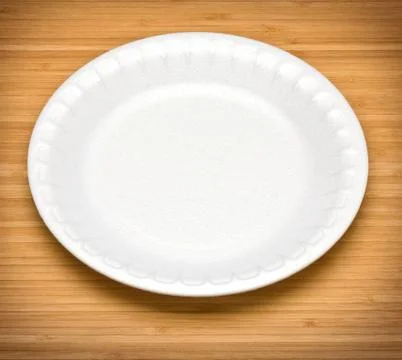 White disposable plates Stock Photos