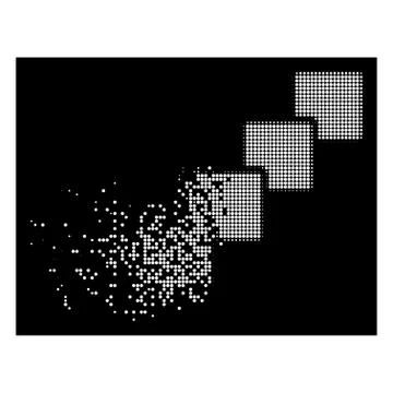White Dissipated Dot Halftone Blockchain Icon 스톡 일러스트
