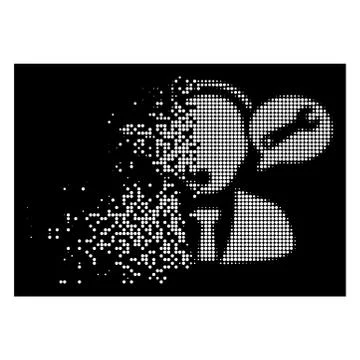 White Dissolving Dot Halftone Service Manager Message Icon Stock Illustration