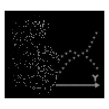 White Dissolving Dotted Halftone Dotted Functions Plot Icon Ilustración de archivo