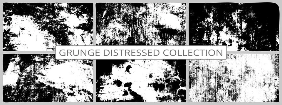 White distressed texture overlay vector collection. Rough Grunge texture back Illustrazione stock