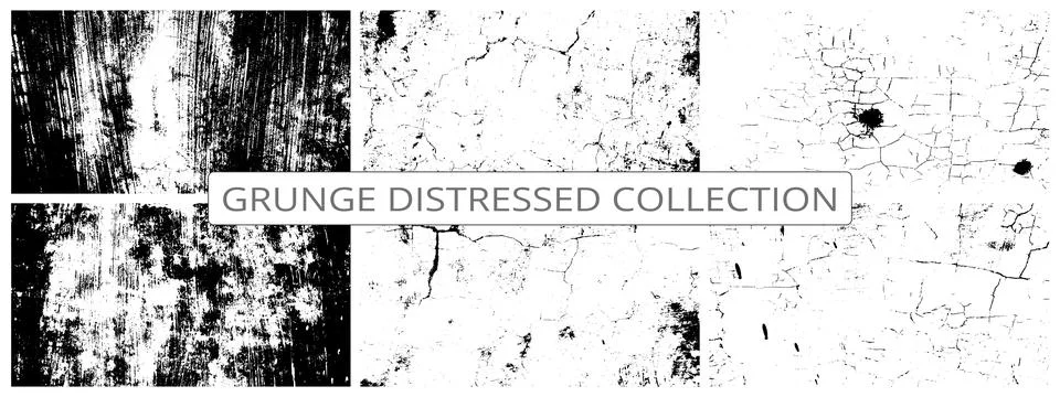 White distressed texture overlay vector collection. Rough Grunge texture back Stock Illustration