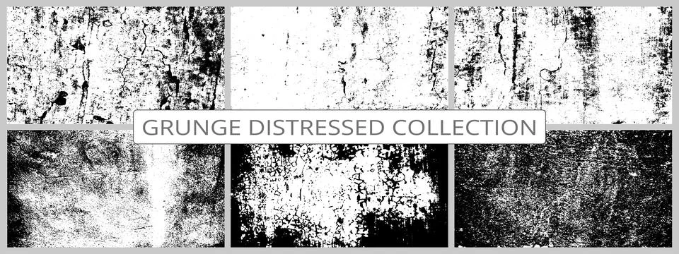 White distressed texture overlay vector collection. Rough Grunge texture back Stock Illustration