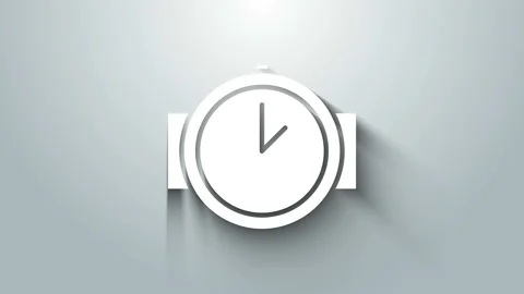 White Diving watch icon isolated on grey background. Diving underwater equipment 스톡 동영상 145698352