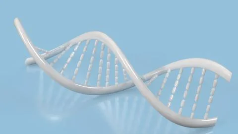 The white dna on blue background for sci or medical concept 3d rendering.. Stock Photos